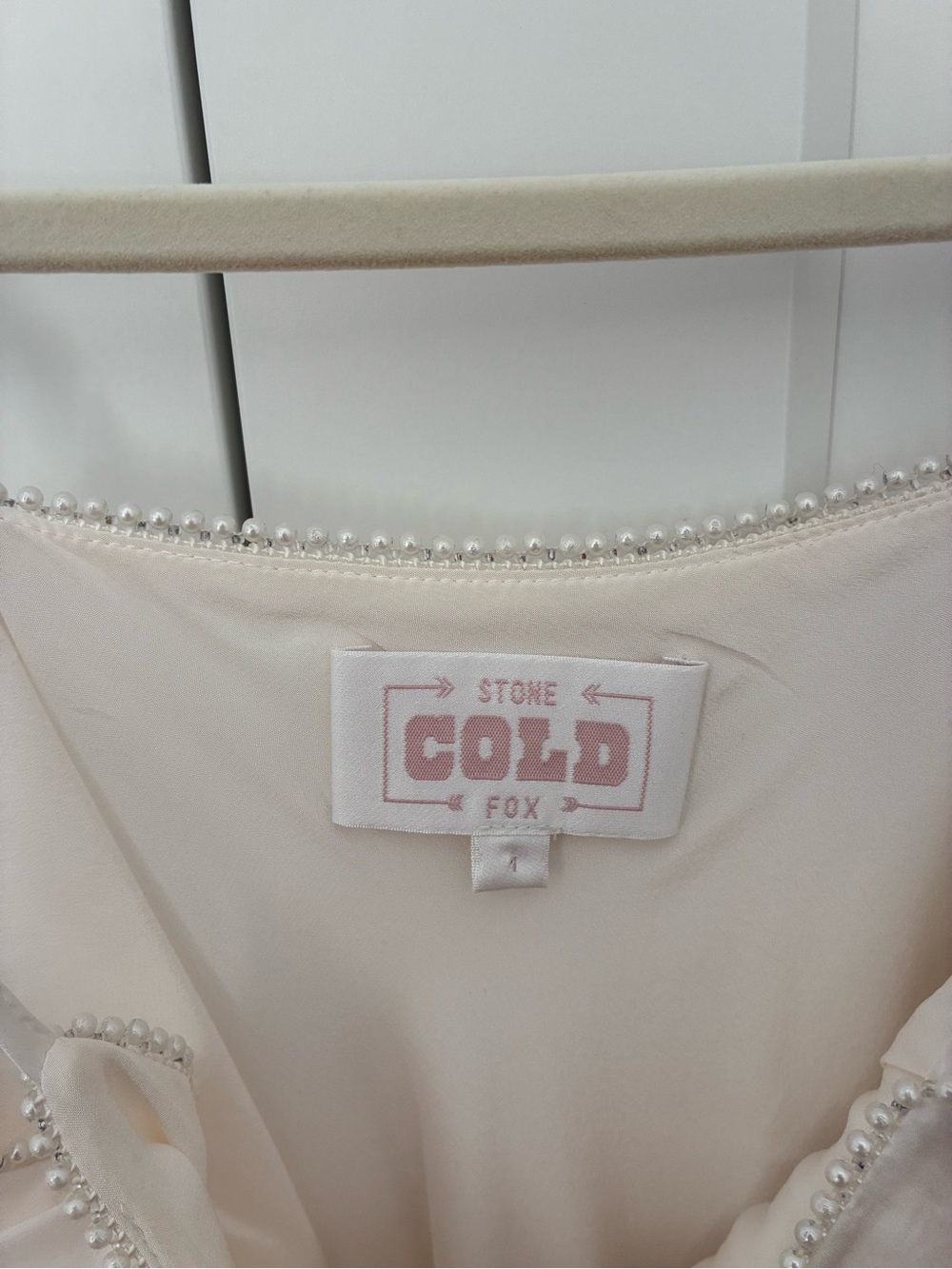 Stone Cold Fox Cream Satin Slip Dress - Picture 3 of 3